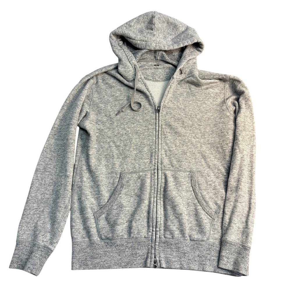 Uniqlo Mens Grey Marl Full Zip French Terry Hoodie Sweatshirt 341-146192 L
